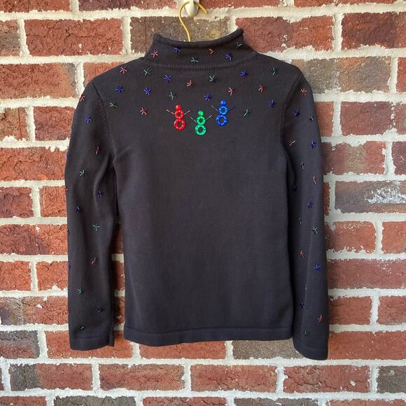 VTG Acorn Embroidered Beaded Christmas Turtleneck Size XS - Picture 2 of 6
